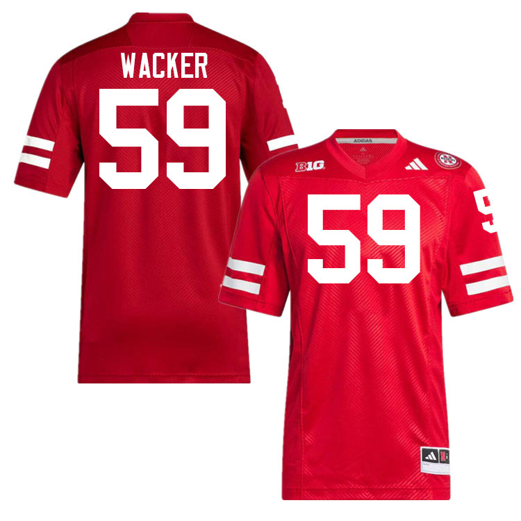 Men #59 Derek Wacker Nebraska Cornhuskers College Football Jerseys Stitched Sale-Scarlet